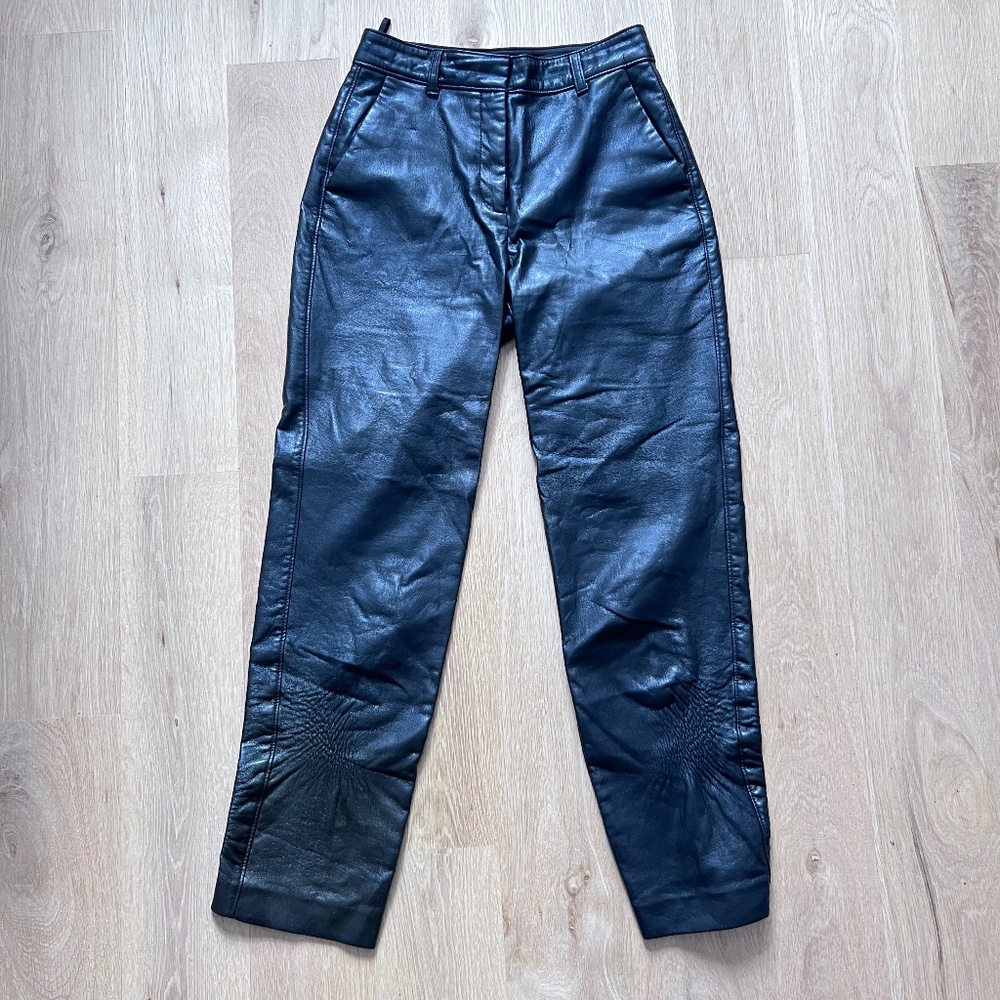 Aritzia | Babaton | Faux Leather Straight Leg Pants | Size 2